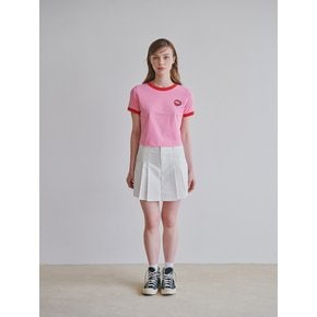 24Spring Heart graphic Ringer tee_ Pink