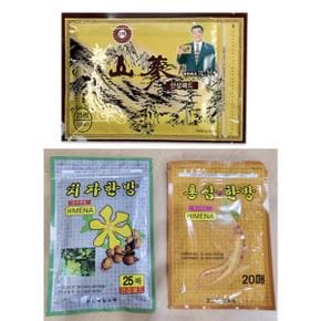 국산 산삼 치자 홍삼 한방 쿨 찜질 파스 건강패드 X ( 4매입 )