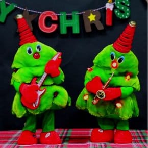 크리스마스 춤추는 인형 토킹트리 기타 댄싱 말하는 움직이는 장난감 선물 멜로디 파티