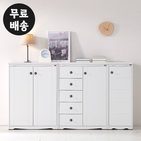 디베 다용도 수납장세트 주방 인테리어 서랍장 다용도(양문/ 반서랍/3단수납장)