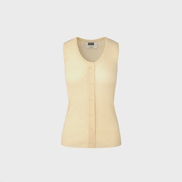 EENK Round Neck Knit Vest - Cream