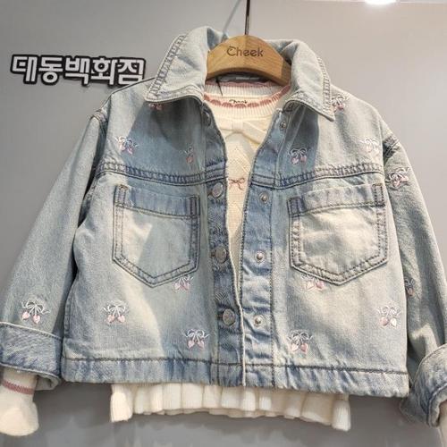 치크 DP01 전판자수 데님쟈켓 CKJA2581G(1)