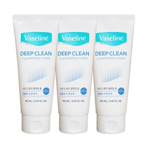 바세린 딥클린 클렌징 폼 씨솔트 탄산수 150ml 3개 폼클랜저