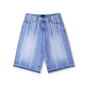 navajo pattern cut off bermuda pants light blue