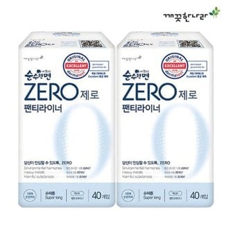 땡큐온 순수한면 ZERO제로 팬티라이너 슈퍼롱 40개입 x2팩_P304458599