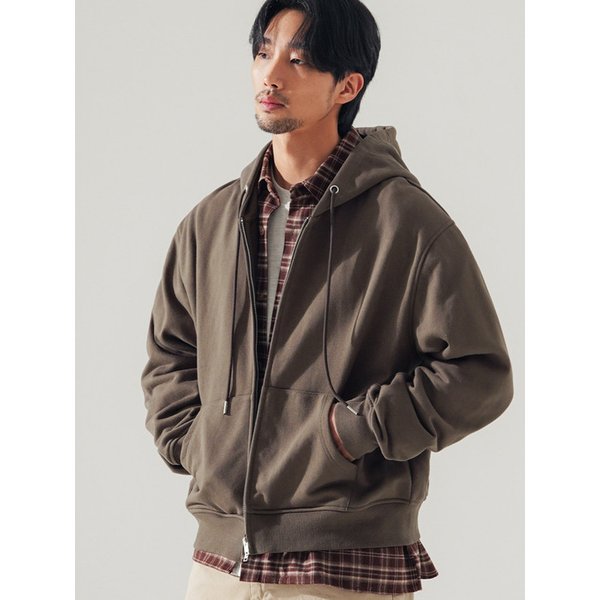 뉴웨이브 크롭 후드집업 시더브라운 SJHD1535
