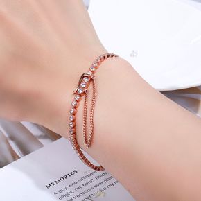 다이아 테니스 팔찌 2.5미리 랩 심플 14K 18K 골드 여름 금