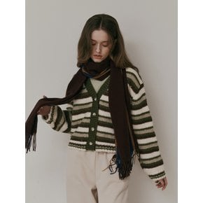 AR_Green striped knit cardigan