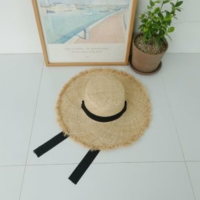 여자 바캉스 리본 끈있는 여름 모자