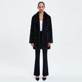 HAVELESS BLAKE FUR COAT BLACK