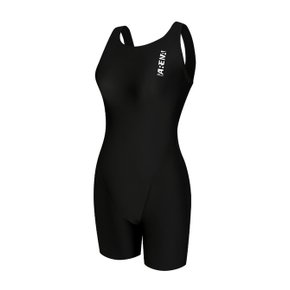 여성 일반 U-BACK 3부 반신 실내수영복(코드네임)(A4SL1LH01)BLK