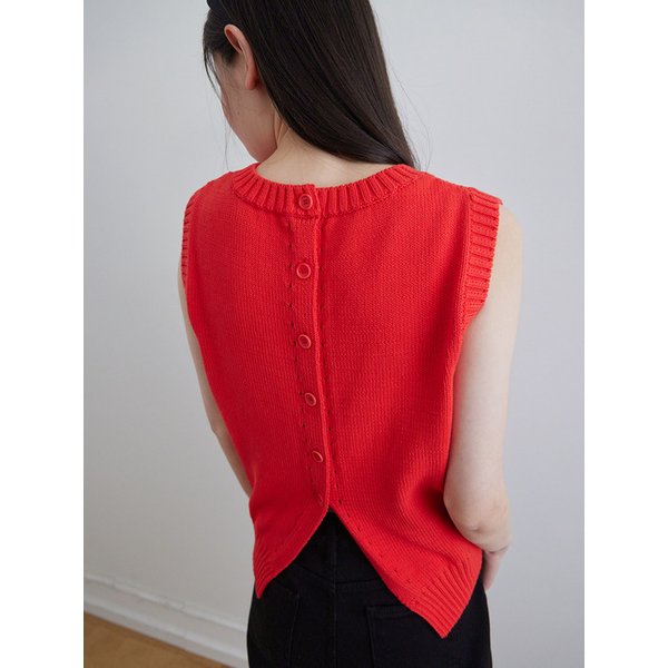 Reversible sleeveless cardigan_RED