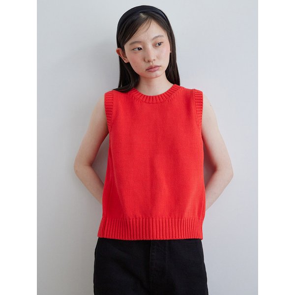 Reversible sleeveless cardigan_RED