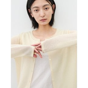 (우먼)라이트 시어 린넨 가디건 라이트 베이지