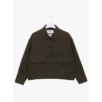 에스티피크니커 스코티쉬울 셔츠카라 트위드 자켓 카키