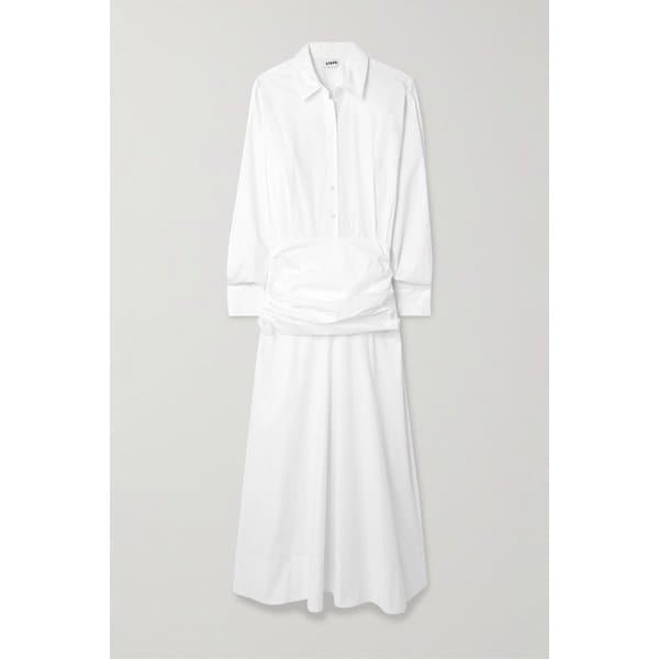 스타우드 인디아 개더 코튼 블렌드 포플린 미디 셔츠 원피스 46376663163018140