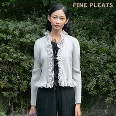 [FINE PLEATS] 피네 플리츠 프릴 숏 가디건 블랙