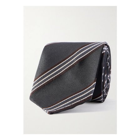 LARDINI 라르디니 스트라이프 실크 개버딘 타이 4cm 46376663162852101