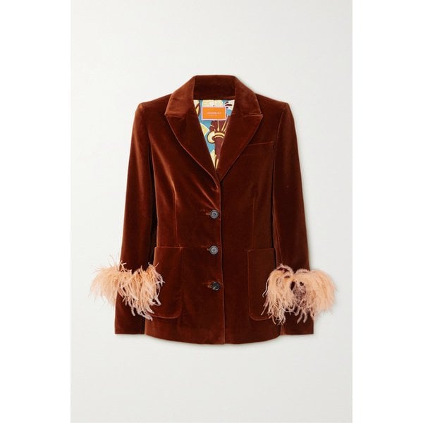 라더블제이 키튼 페더 트리밍 코튼 벨벳 블레이저 1647597314221693