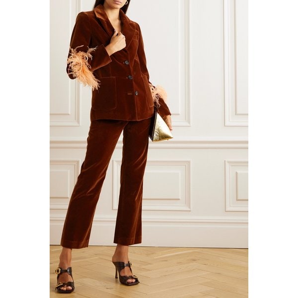 라더블제이 키튼 페더 트리밍 코튼 벨벳 블레이저 1647597314221693