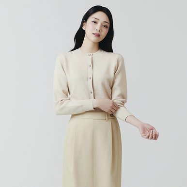 [한재인 착용][24 F/W] 잇미샤 라운드넥 니트 가디건 ITO9ZCD710