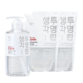 트리오 투명한생각 주방세제 500ml+리필 1LX2개_P318009559