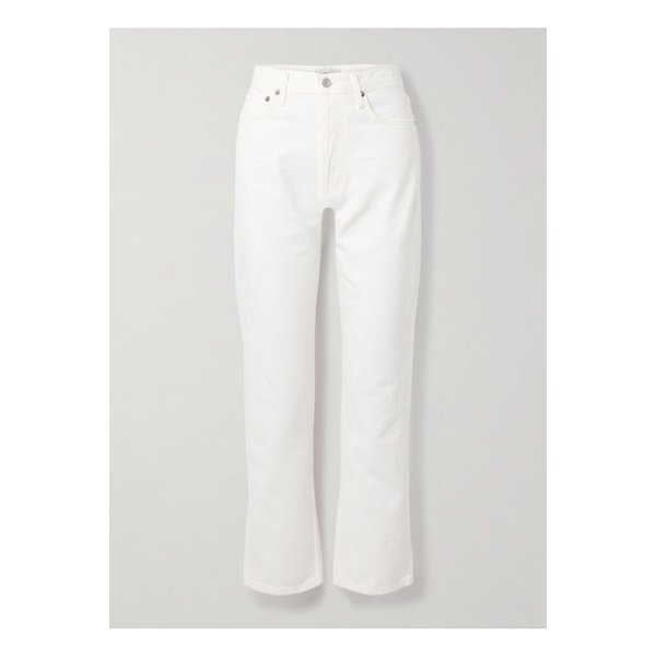 90s 핀치 웨이스트 크롭 하이라이즈 스트레이트 진 화이트 46376663162914220