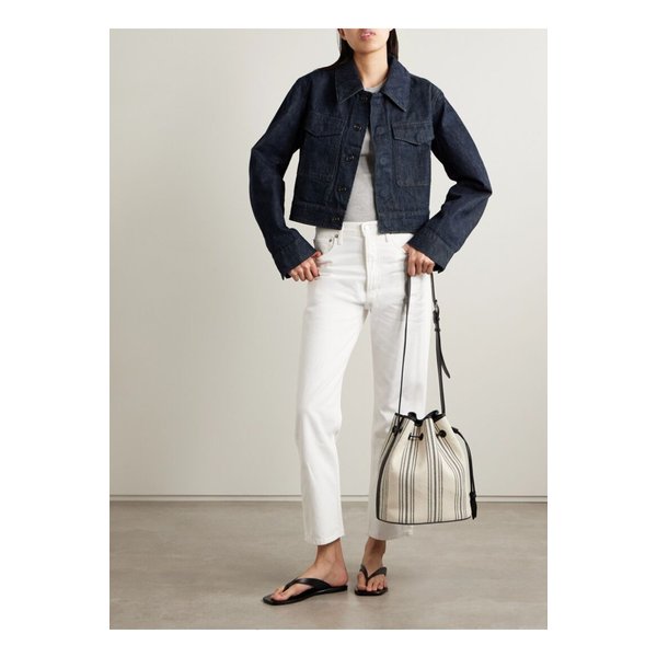 90s 핀치 웨이스트 크롭 하이라이즈 스트레이트 진 화이트 46376663162914220