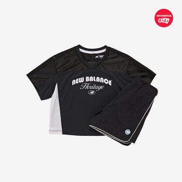 뉴발란스키즈 ESSENTIAL_여아 반팔 쿨메쉬 반바지 셋업 (NK9YF2123G)