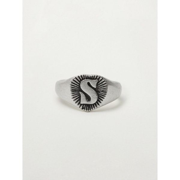 S 로고 하트 시그넷 링_실버