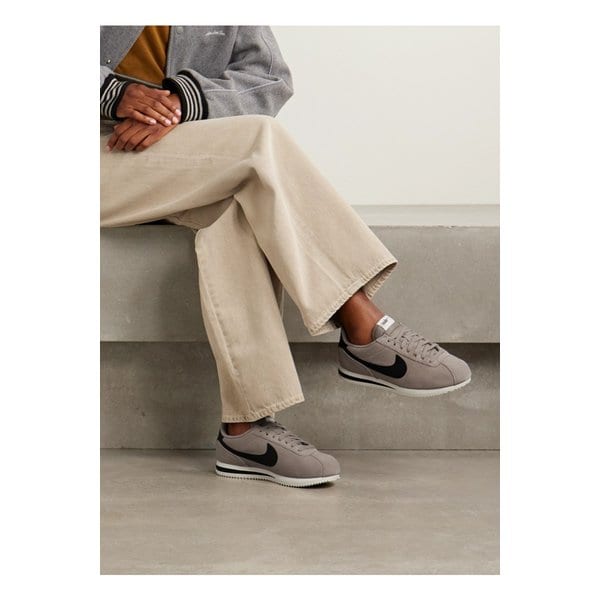 코르테즈 가죽 셸 트리밍 스웨이드 스니커즈 그레이 46376663162986434