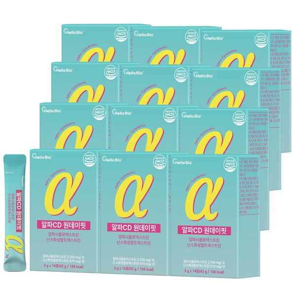 알파CD 원데이핏 알파시클로덱스트린 난소화성말토덱스트린 14포 12박스 총 168포