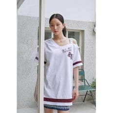 언발 네크라인 트임 롱 티셔츠 (ER2CH563)