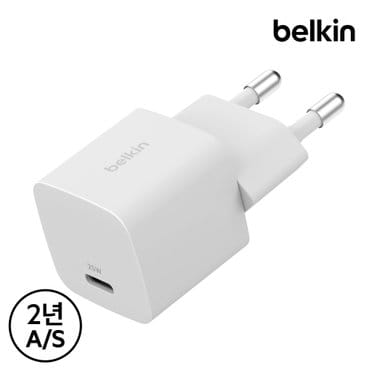 벨킨 25W USB-C PD 3.1 PPS 초소형 C타입 고속 충전기 아이폰 갤럭시 아이패드 충전 WCA012kr