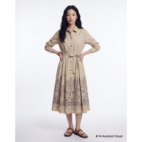 [26FW][HSDR-6D802]  헤지스 레이디스 뜨왈 패턴 긴팔 원피스 (벨트 SET)