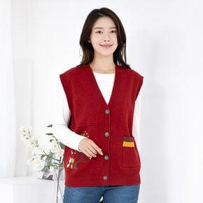 엄마옷 울니트 브이넥 조끼 12SDF9202 중년여성/50대/60대/70대/빅사이즈/할머니옷