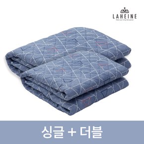 블루오션 탄소열선 카본매트 워셔블 양면 전기요 싱글 +더블 세트상품