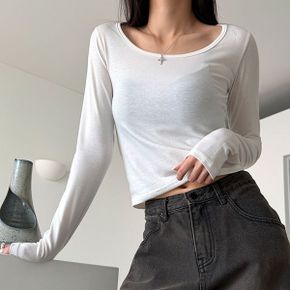 스프링 유넥 데일리 긴팔 티셔츠 심플 베이직 이너티 기본템 8컬러_P415405565
