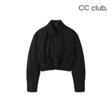 [CC club] 와이드 숄더 크롭 셔츠 BK_C234MSC703