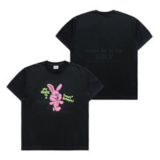 MY NAME IS FUZZY RABBIT SHORT SLEEVE T-SHIRT BLACK 마이네임퍼지레빗 블랙 SSAMNF-BLK