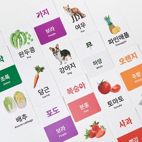 첫만남 낱말카드(야채과일동물80장+보관가방) 플래시카드