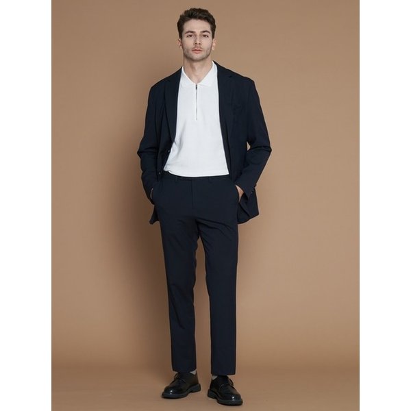 [M~5XL] 소프트 테이퍼드 셋업 히든밴딩 슬랙스_네이비