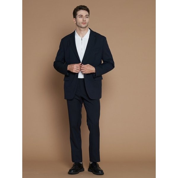 [M~5XL] 소프트 테이퍼드 셋업 히든밴딩 슬랙스_네이비