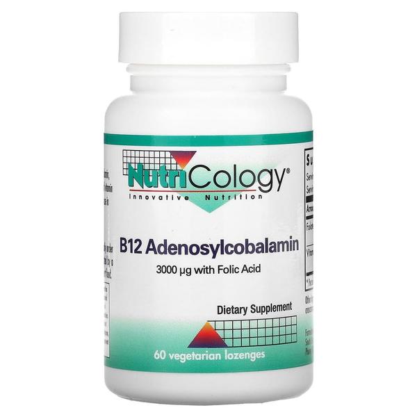 [해외직구] 뉴트리골로지 B12 아데노실코발라민 60베지테리언로젠지 2팩 Nutricology B12 Adenosylcobalamin 60 Vegetarian Lozenges