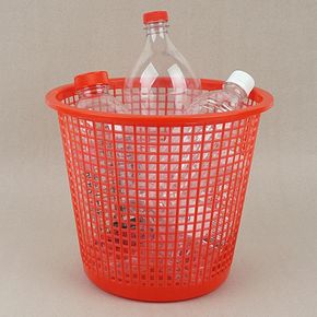 오픈된 원형 플라스틱 망사 휴지통 쓰레기통