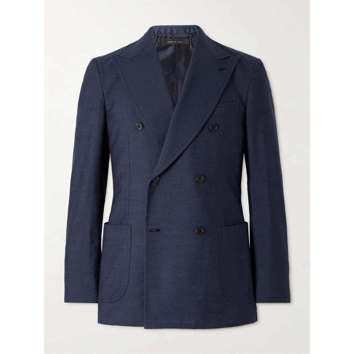 [해외배송] BRIONI AMALFI 더블브레스티드 SILKDUPIONI 수트 자켓 RGNY PB471 B0081051209