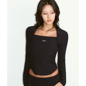 볼레로 골지 롱슬리브 블랙