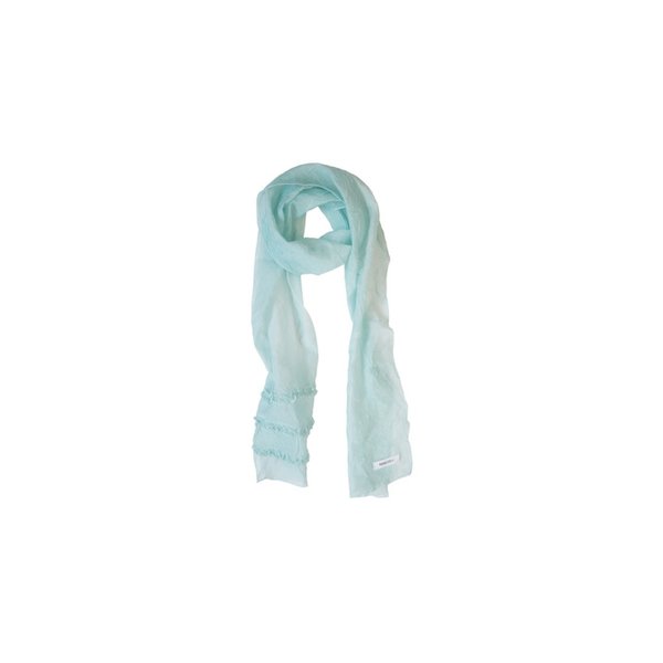 Sheer Wrinkle Frill Long Scarf (mint)