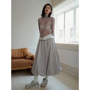 VOLUME LONG SKIRT_ASH GRAY