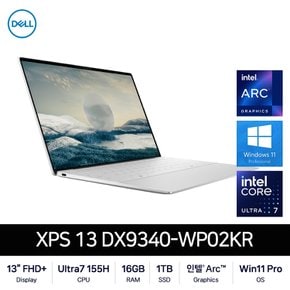 [공식]Dell XPS 13 DX9340-WP02KR (Ultra7 155H/FHD+/500nit/16GB/1TB/Intel Arc/Win11 Pro)